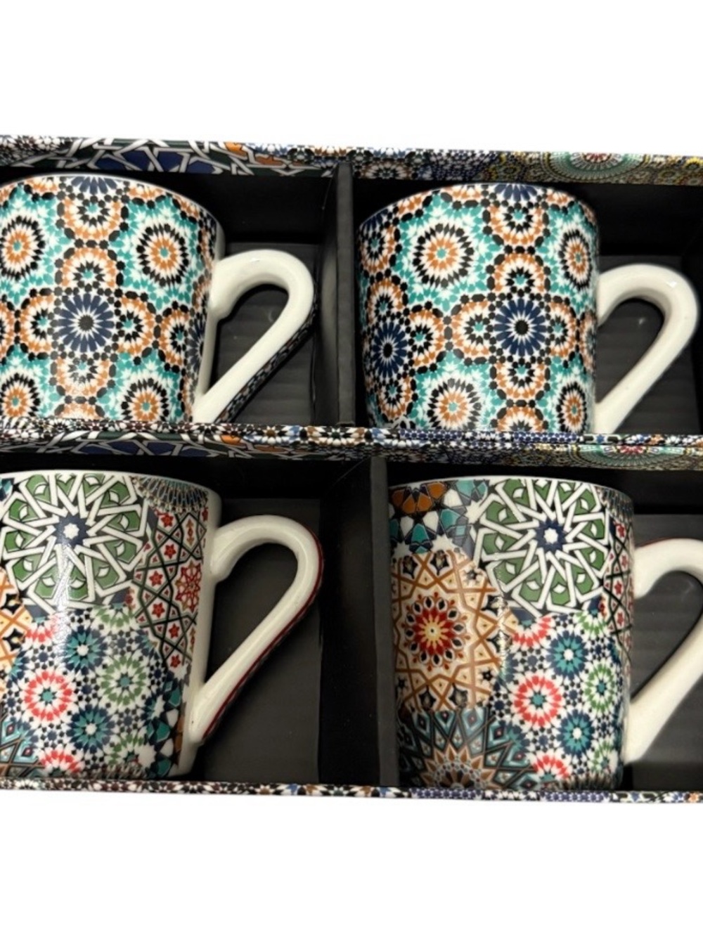 Vintage ceramic coffee cups set of 4 floral small tea cups